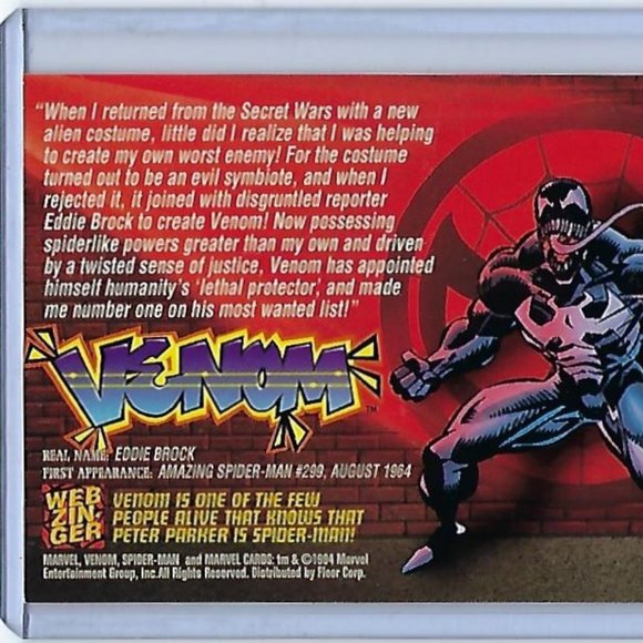 1994 Marvel Cards - Amazing Spiderman - Venom - Picture 2 of 2